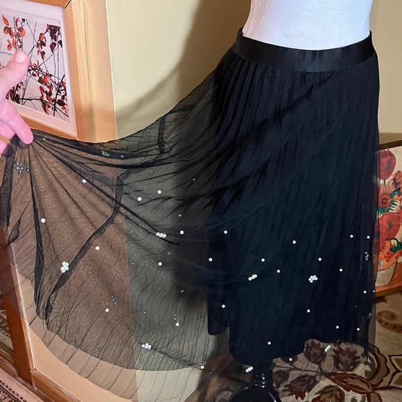 ANTHROPOLOGIE Size Medium EvaFranks Maxi Tulle Pearls Party Ballerina $148 NEW - Picture 3 of 16